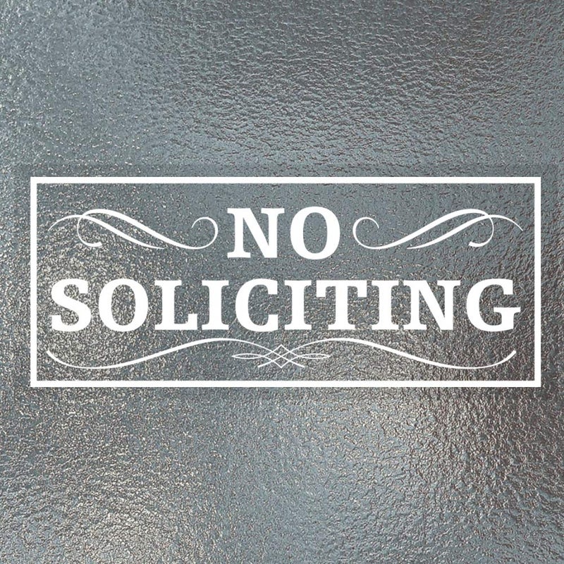 WaaHome Pack of 2 No Soliciting Sticker Decal for Window 3''X7'' No Soliciting Sign for House Home Door Business - Image 1